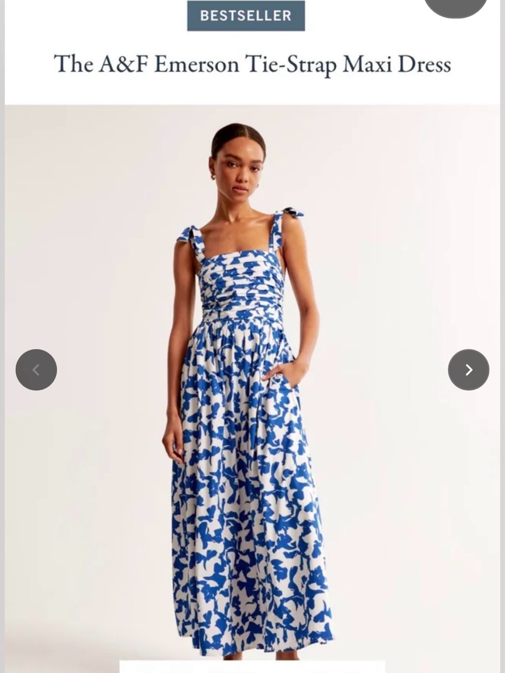 Abercrombie & Fitch Emerson Blue and White Floral Maxi Dress